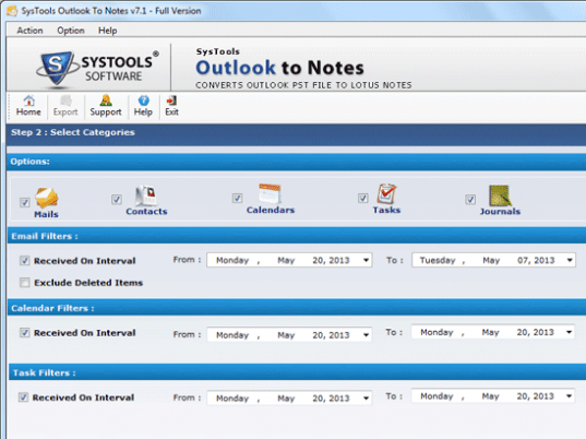 Outlook to Lotus Contacts Converter Screenshot 1