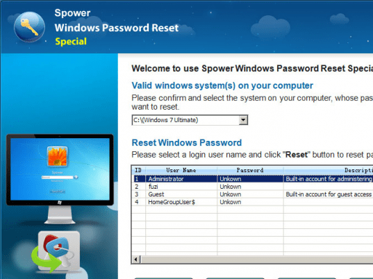 Windows Password Reset Special Unlimited Screenshot 1