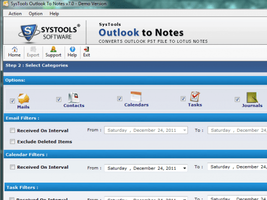 Exchange PST to Lotus Notes Screenshot 1
