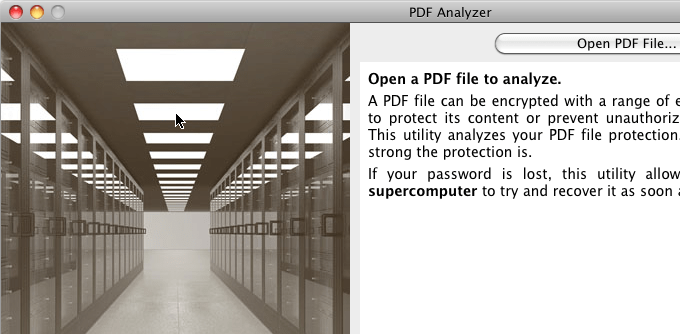 PDF Password Recovery Analyzer Screenshot 1