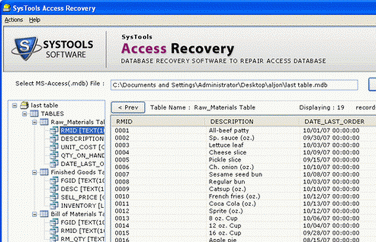 Salvage Access Data Screenshot 1