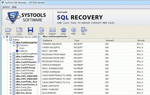 Database Recovery For SQL Files Screenshot 1