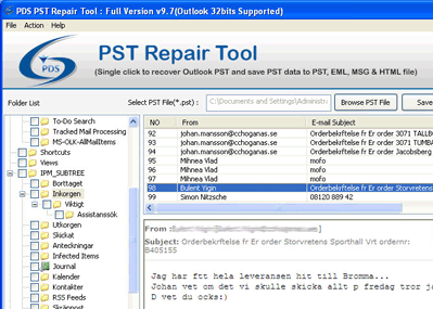 Microsoft Outlook PST File Recovery Screenshot 1