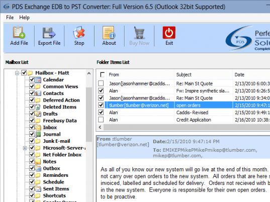 2003 EDB 2 PST Converter Screenshot 1