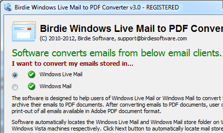 Convert Windows Live Mail to PDF Screenshot 1
