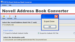 Export Novell Address book to Outlook Screenshot 1