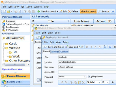 Portable Efficient Password Manager Pro Screenshot 1