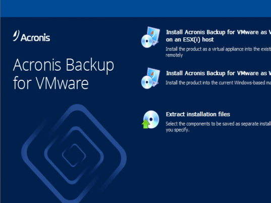 Acronis Backup for VMware Screenshot 1