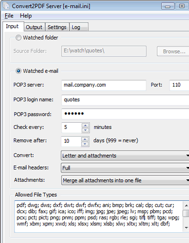 Print2PDF Conversion Server Screenshot 1