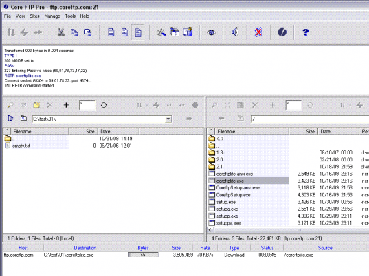 Core FTP LE Screenshot 1