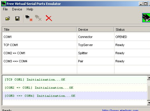 Free Virtual Serial Ports Emulator Screenshot 1