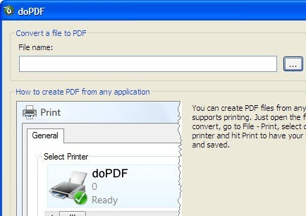 doPDF printer Screenshot 1