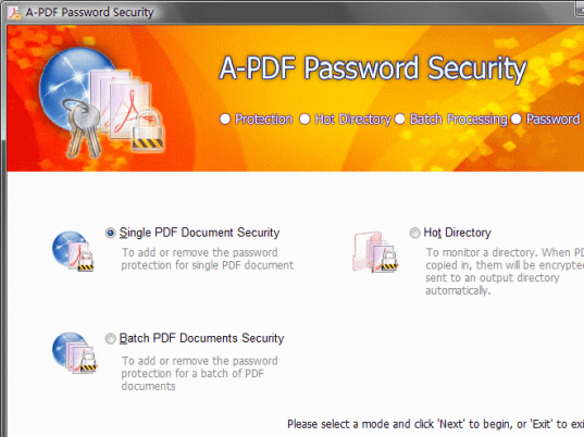 A-PDF Password Security Screenshot 1