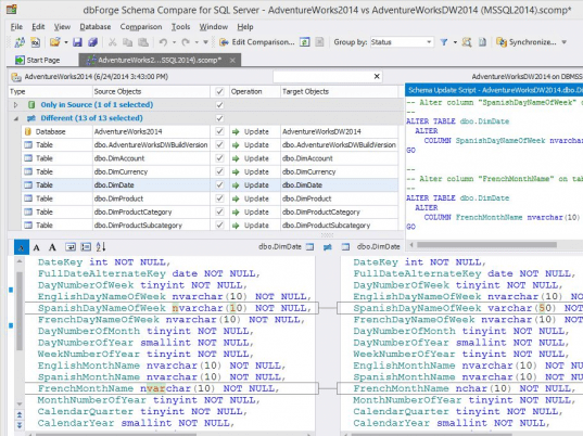 dbForge Schema Compare for SQL Server Screenshot 1