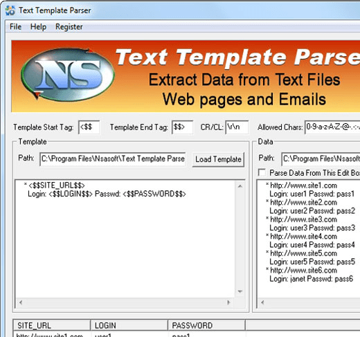 Text Template Parser Screenshot 1
