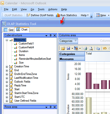 OLAP Statistics for Outlook Screenshot 1