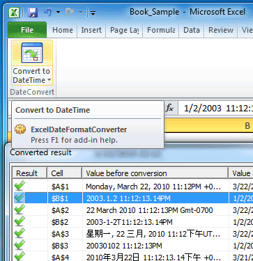 Excel Date Format Converter Screenshot 1