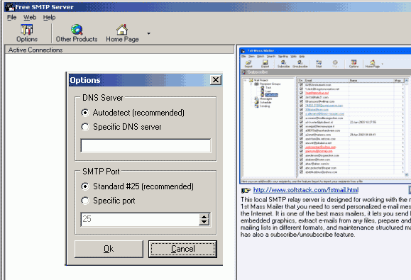 Free SMTP Server Screenshot 1