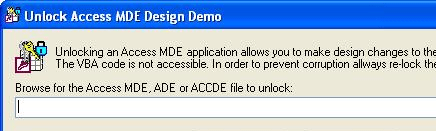 Unlock Access MDE Design Screenshot 1