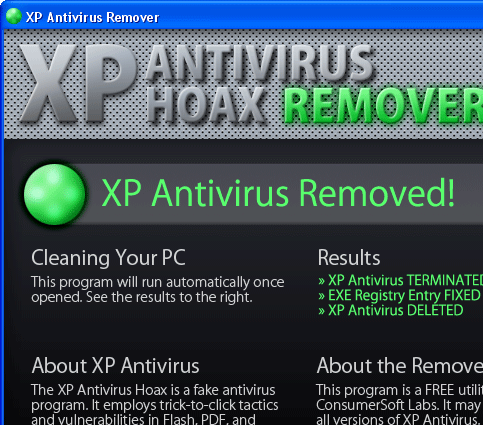 XP Antivirus Remover Screenshot 1