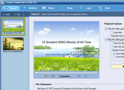 Leawo PowerPoint to DVD Pro Screenshot 1