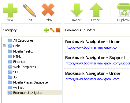 Bookmark Navigator: bookmark manager Screenshot 1