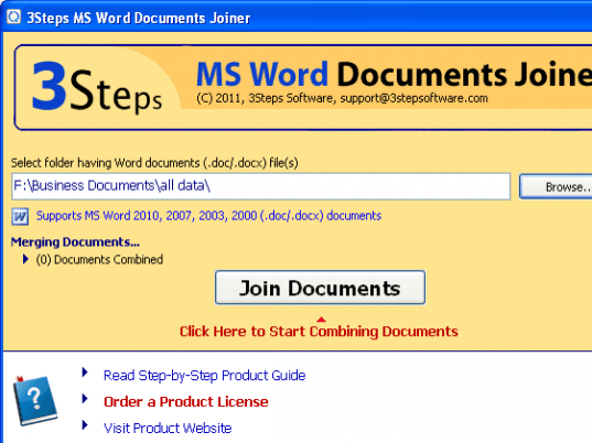 Merge Multiple Word Documents Screenshot 1