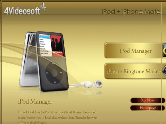 4Videosoft iPod + iPhone Mate Screenshot 1