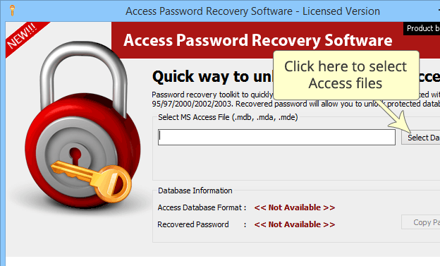 Access Password Recovery Screenshot 1