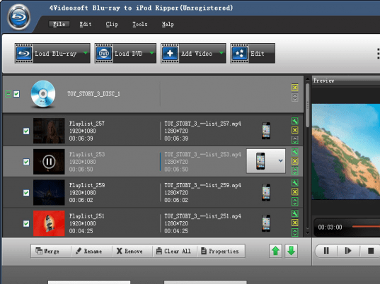 4Videosoft Blu-ray to iPod Ripper Screenshot 1