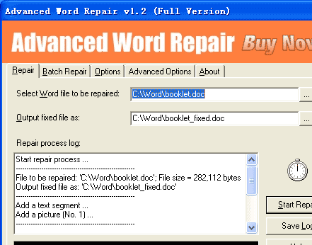 Advanced Word Repair Screenshot 1
