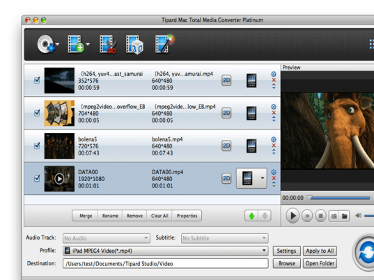 Tipard Mac Media Convert Platinum Screenshot 1