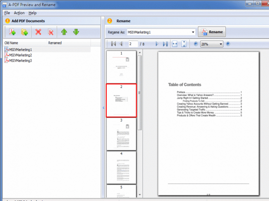A-PDF Preview and Rename Screenshot 1