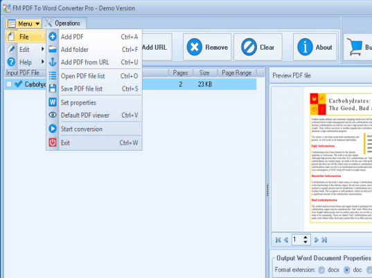 FM PDF To Word Converter Pro Screenshot 1