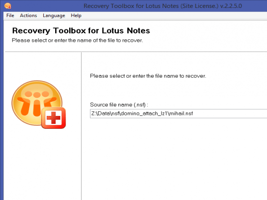 Recovery Toolbox for Lotus Notes Screenshot 1
