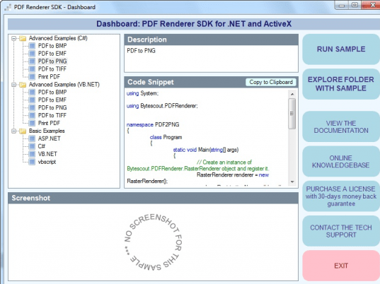 ByteScout PDF Renderer SDK Screenshot 1