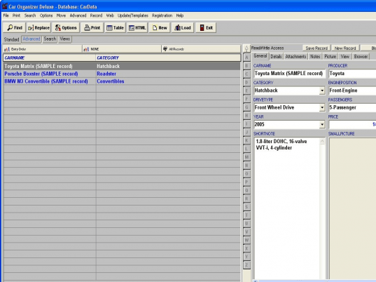 Car Organizer Deluxe Screenshot 1