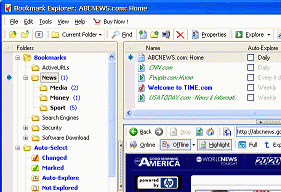 ActiveURLs Bookmark Explorer Screenshot 1