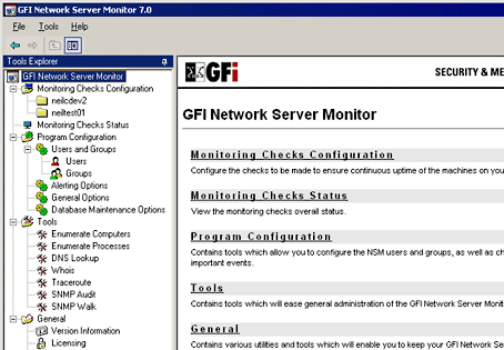 GFI Network Server Monitor Screenshot 1
