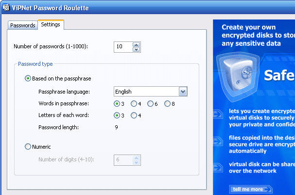 ViPNet Password Roulette Screenshot 1