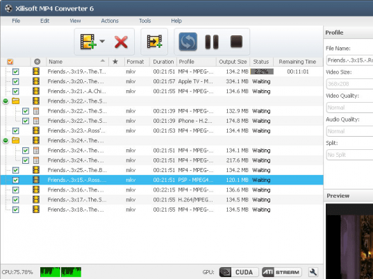 Xilisoft MP4 Converter Screenshot 1