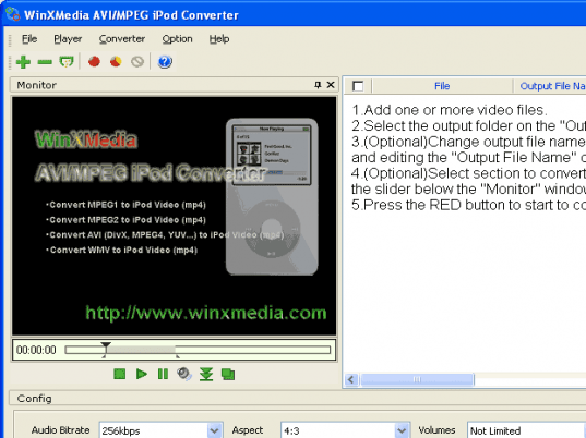 AVI/MPEG iPod Converter Screenshot 1
