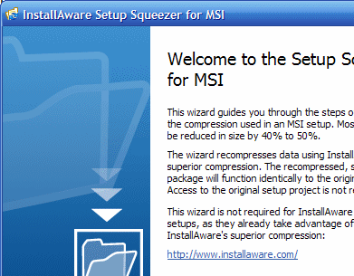 InstallAware Setup Squeezer for MSI Screenshot 1