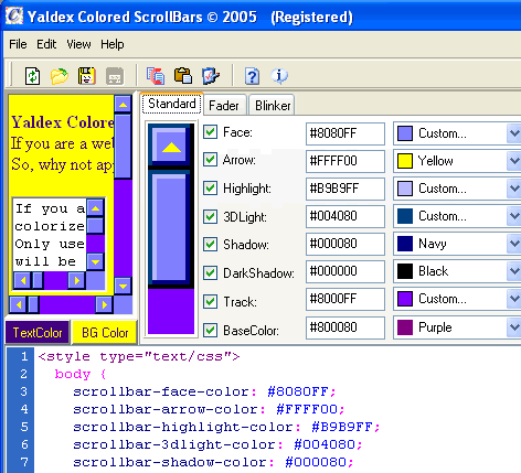Yaldex Colored ScrollBars 1.6 Screenshot 1