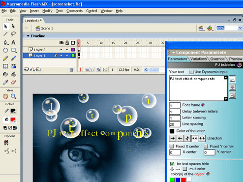 PJ Components, Flash Text Effects Screenshot 1