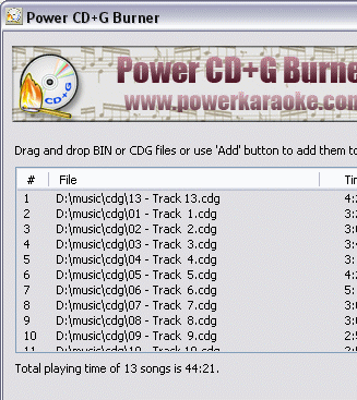 Power CD+G Burner Screenshot 1