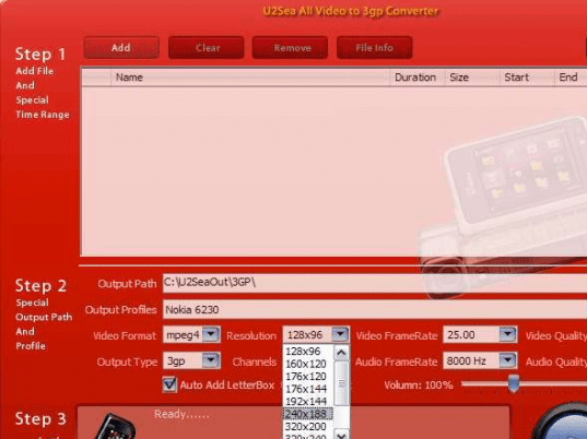U2Sea All Video To 3gp Converter Screenshot 1