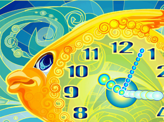 Gold Fish Clock ScreenSaver Screenshot 1