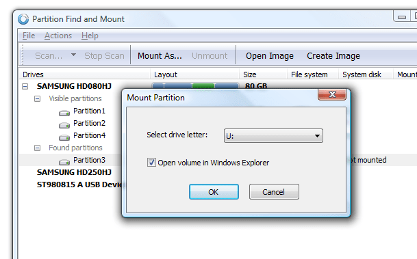 Partition Find and Mount Screenshot 1