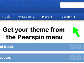 Peerspin Sidekick for MySpace Screenshot 1